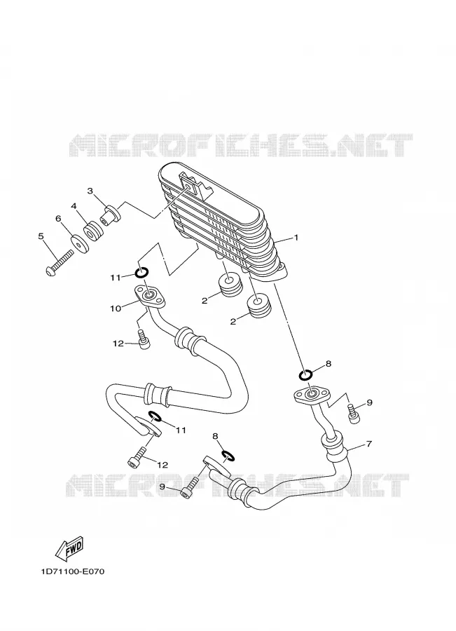 RADIATEUR D'HUILE / ECHANGEUR Yamaha MOTO 1900 2006 MIDNIGHT STAR  XV1900A