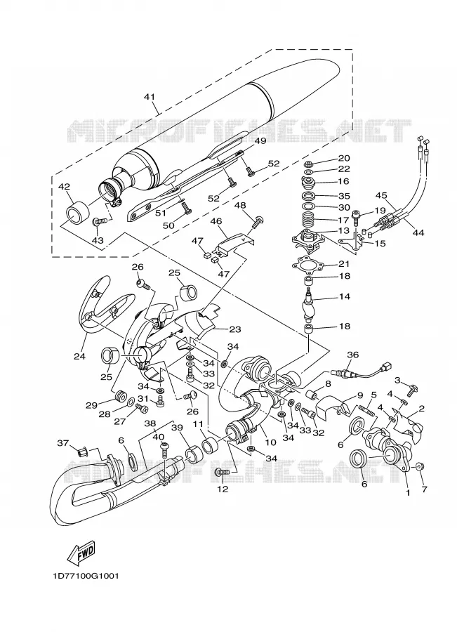 ECHAPPEMENT Yamaha MOTO 1900 2007 MIDNIGHT STAR  XV1900A