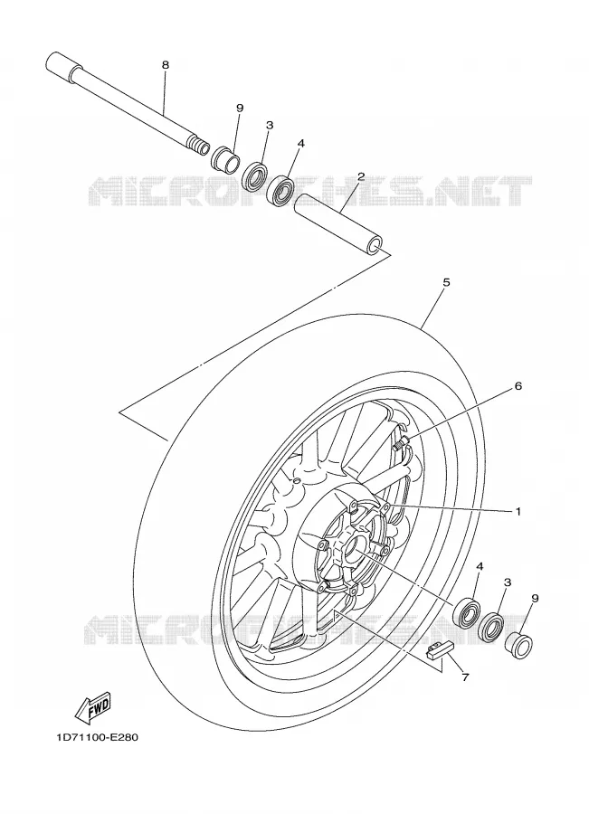 ROUE AVANT Yamaha MOTO 1900 2008 MIDNIGHT STAR  XV1900A