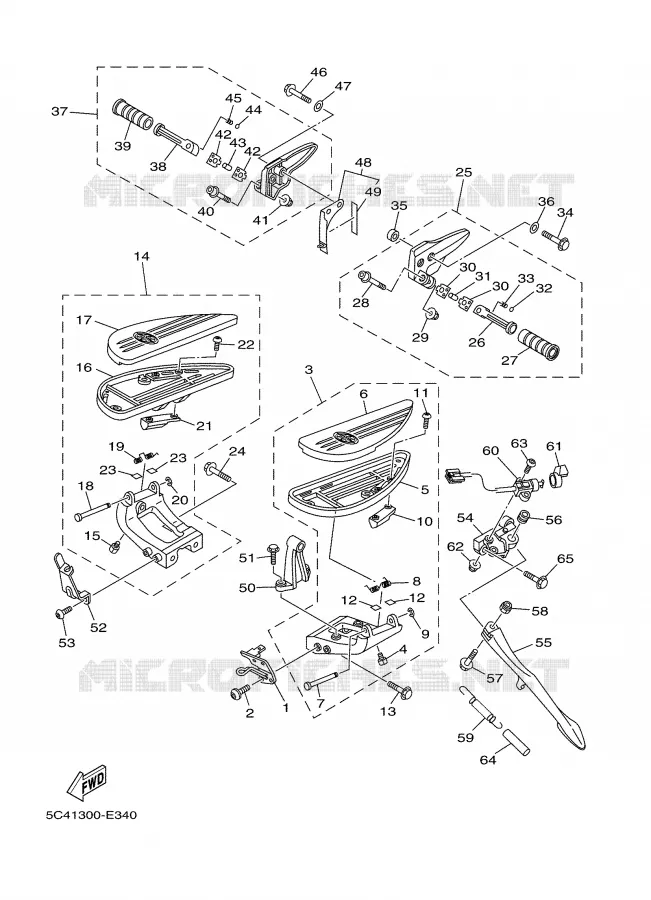 BEQUILLE / REPOSE PIEDS Yamaha MOTO 1900 2008 MIDNIGHT STAR  XV1900A