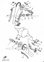 ARBRE A CAMES / CHAINE DE DISTRIBUTION pour Yamaha XV250S de 1997