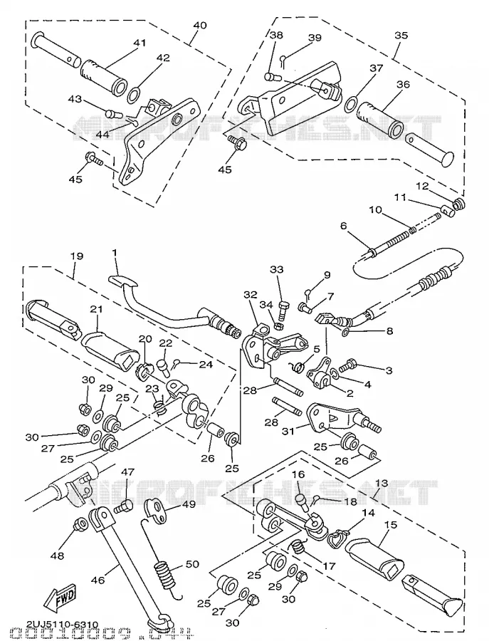 SUPPORT / REPOSE PIEDS Yamaha MOTO 250 1997 VIRAGO  XV250S
