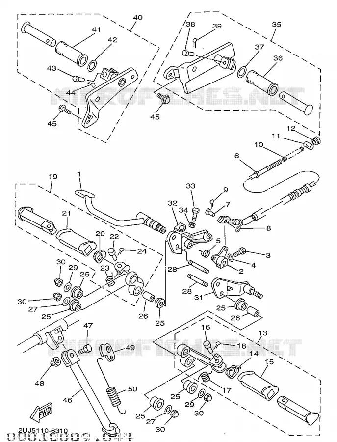 SUPPORT / REPOSE PIEDS Yamaha MOTO 250 1998 VIRAGO  XV250S