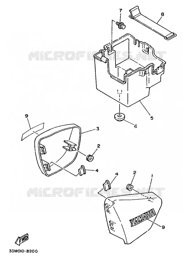 COUVERCLE LATERAL Yamaha MOTO 250 1998 VIRAGO  XV250S