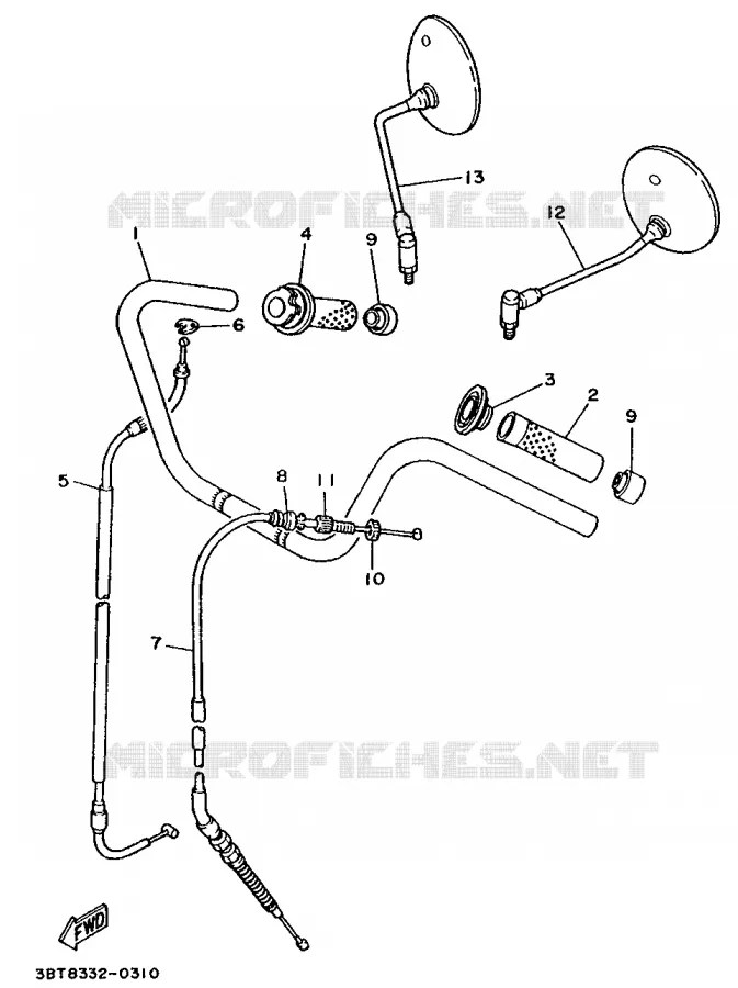GUIDON ET CABLES Yamaha MOTO 535 1994 VIRAGO  XV535