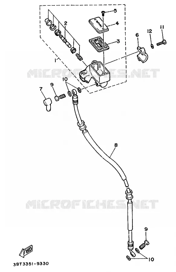 MAITRE CYLINDRE AVANT - GUIDON PLAT Yamaha MOTO 535 1994 VIRAGO  XV535