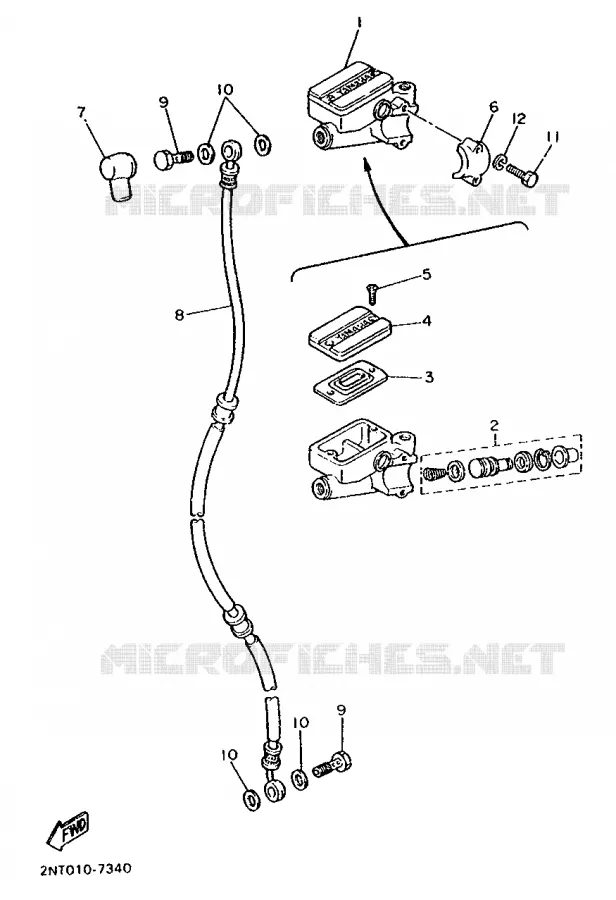 MAITRE CYLINDRE AVANT - GUIDON HAUT Yamaha MOTO 535 1994 VIRAGO  XV535