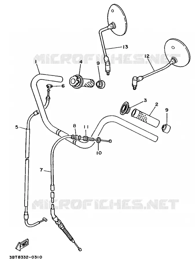 GUIDON ET CABLES Yamaha MOTO 535 1994 VIRAGO  XV535