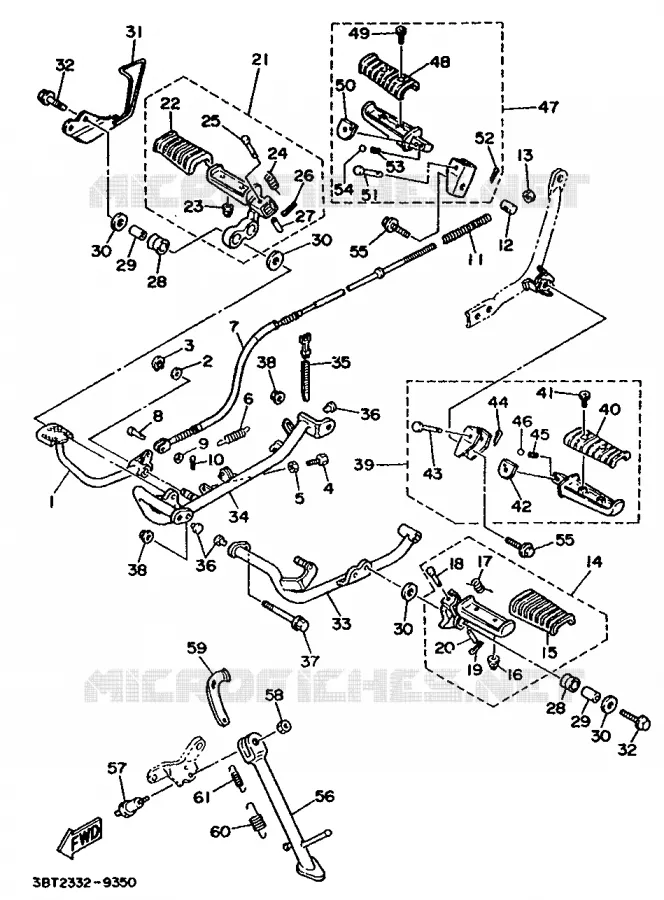SUPPORT / REPOSE PIEDS Yamaha MOTO 535 1994 VIRAGO  XV535