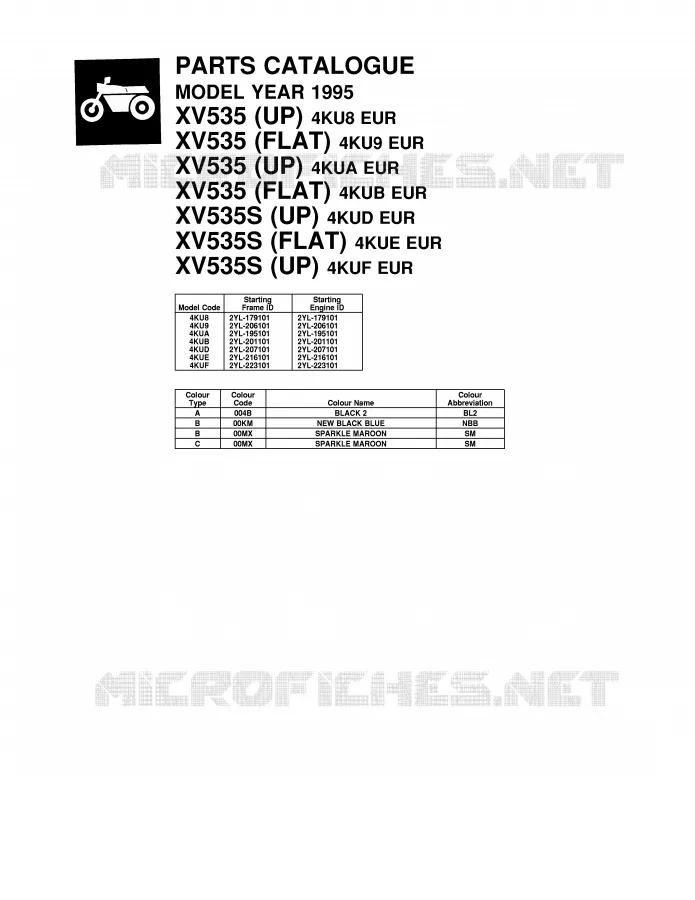 * CATALOG PREFACE * Yamaha MOTO 535 1995 VIRAGO  XV535