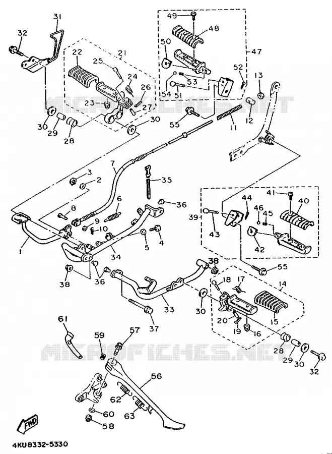 SUPPORT / REPOSE PIEDS Yamaha MOTO 535 1995 VIRAGO  XV535