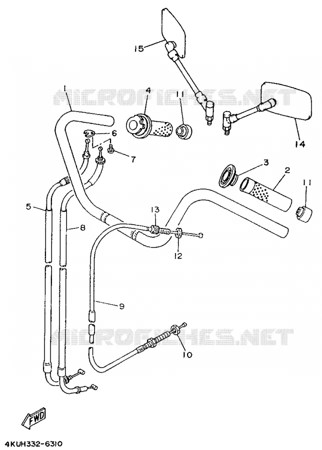 GUIDON ET CABLES Yamaha MOTO 535 1996 VIRAGO  XV535