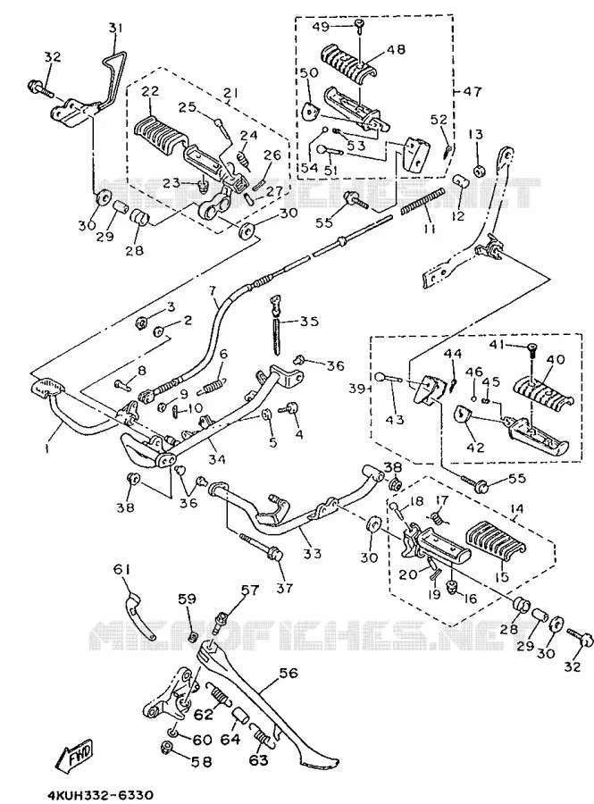 SUPPORT / REPOSE PIEDS Yamaha MOTO 535 1997 VIRAGO  XV535