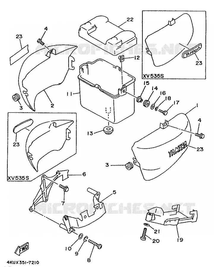 COUVERCLE LATERAL Yamaha MOTO 535 1997 VIRAGO  XV535