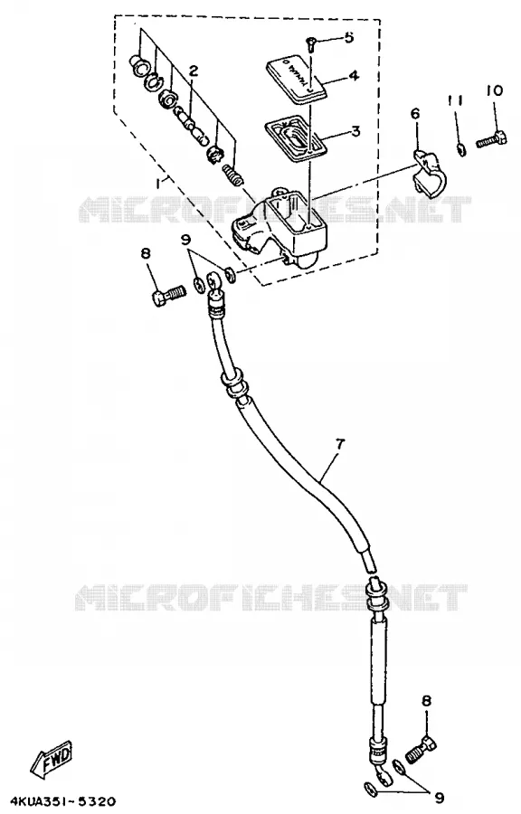 MAITRE CYLINDRE AVANT - GUIDON PLAT Yamaha MOTO 535 1997 VIRAGO  XV535