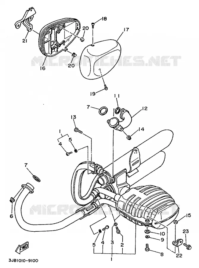 ECHAPPEMENT Yamaha MOTO 535 1997 VIRAGO  XV535