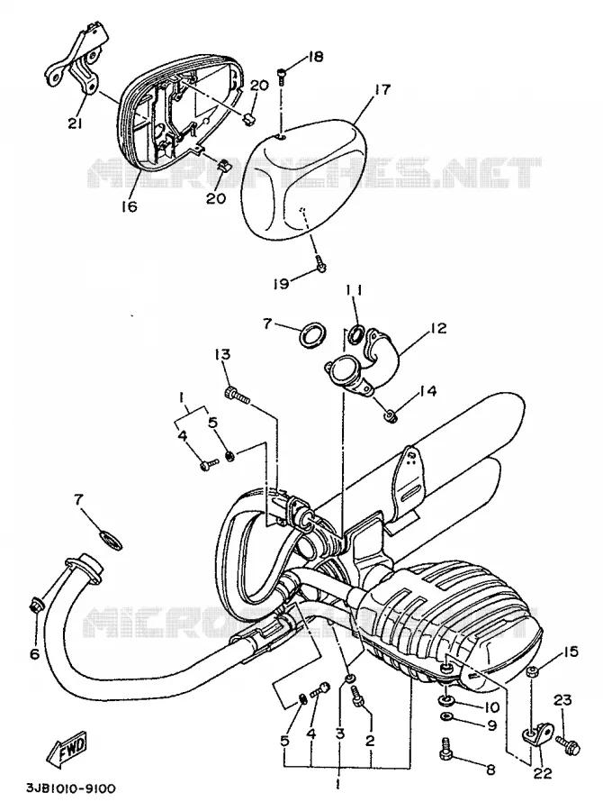 ECHAPPEMENT Yamaha MOTO 535 1997 VIRAGO  XV535