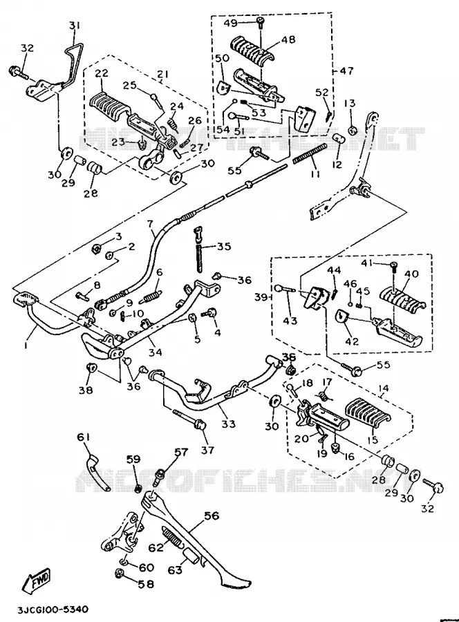 SUPPORT / REPOSE PIEDS Yamaha MOTO 535 1998 VIRAGO  XV535