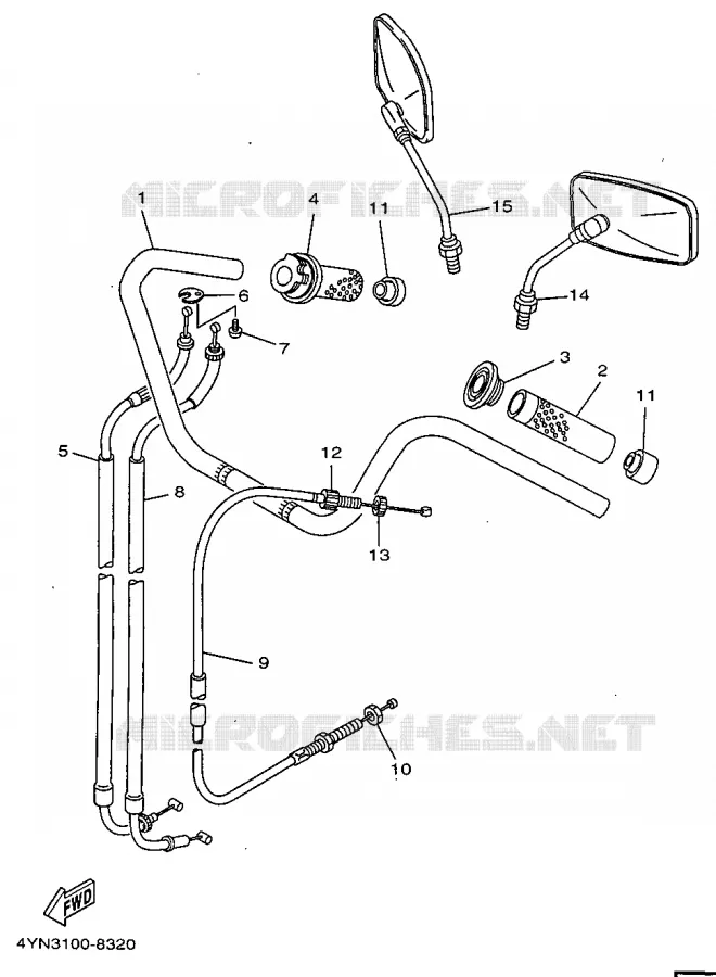 GUIDON ET CABLES Yamaha MOTO 535 1998 VIRAGO  XV535