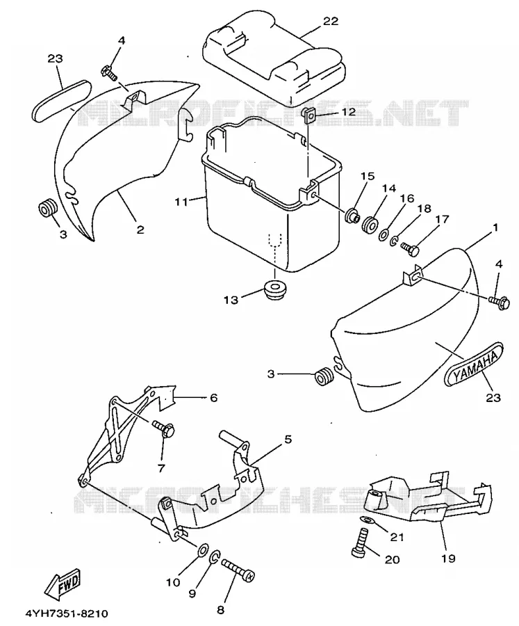 COUVERCLE LATERAL Yamaha MOTO 535 1998 VIRAGO  XV535