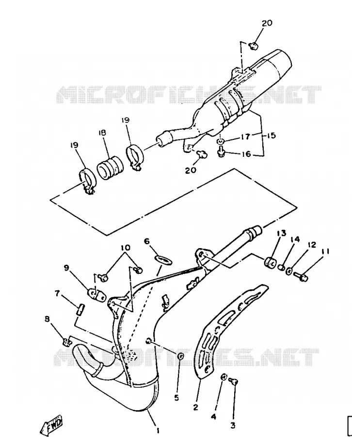 ECHAPPEMENT Yamaha MOTO 125 1987 DT  DT125