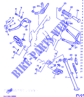 SUPPORT / REPOSE PIEDS pour Yamaha DT125 de 1989