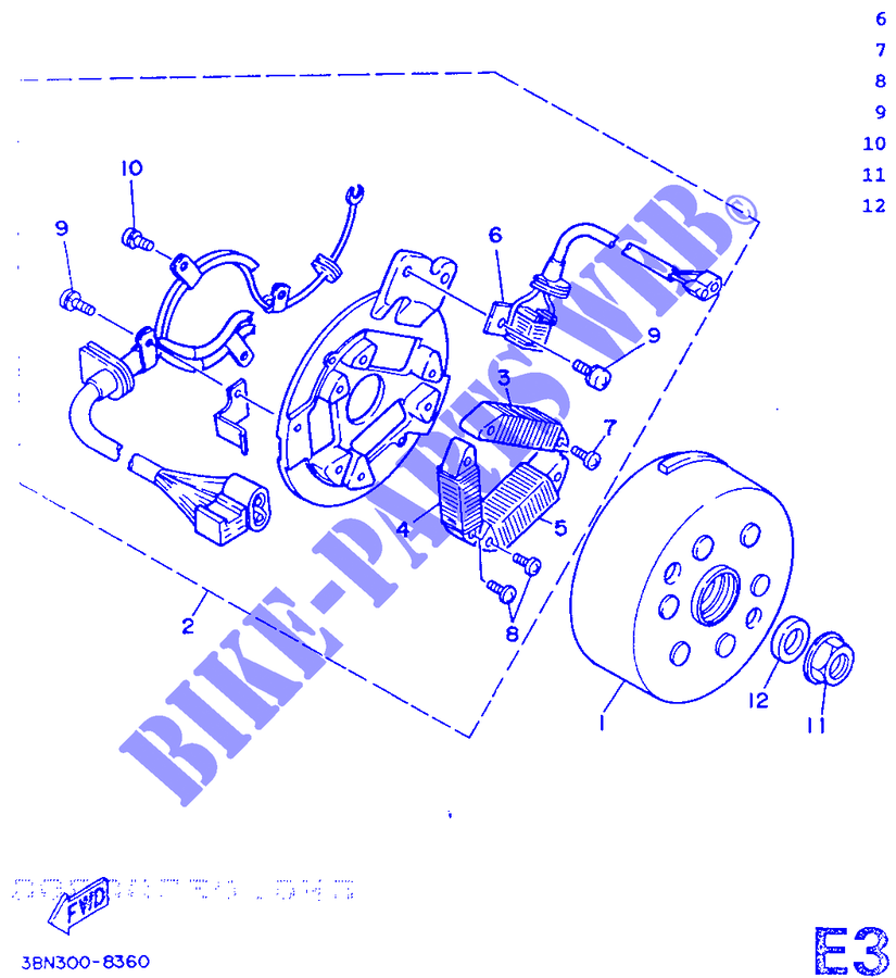 ALLUMAGE pour Yamaha DT125 de 1989