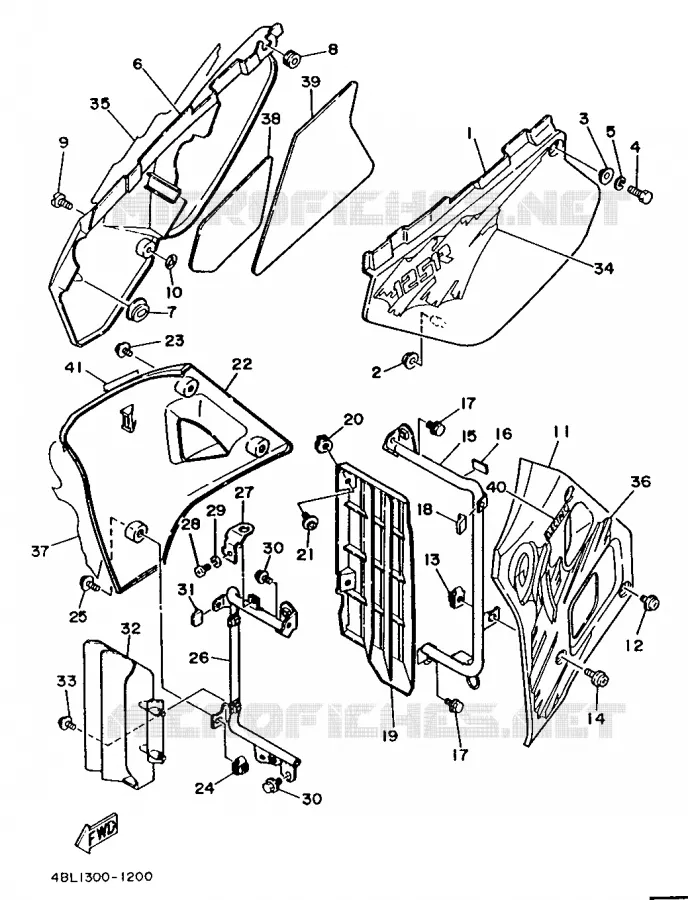 COUVERCLE LATERAL Yamaha MOTO 125 1991 DTE  DT125E