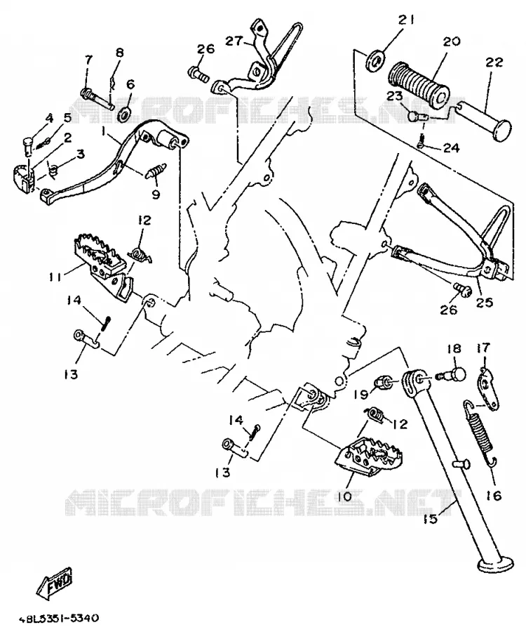 SUPPORT / REPOSE PIEDS Yamaha MOTO 125 1996 DTE  DT125E