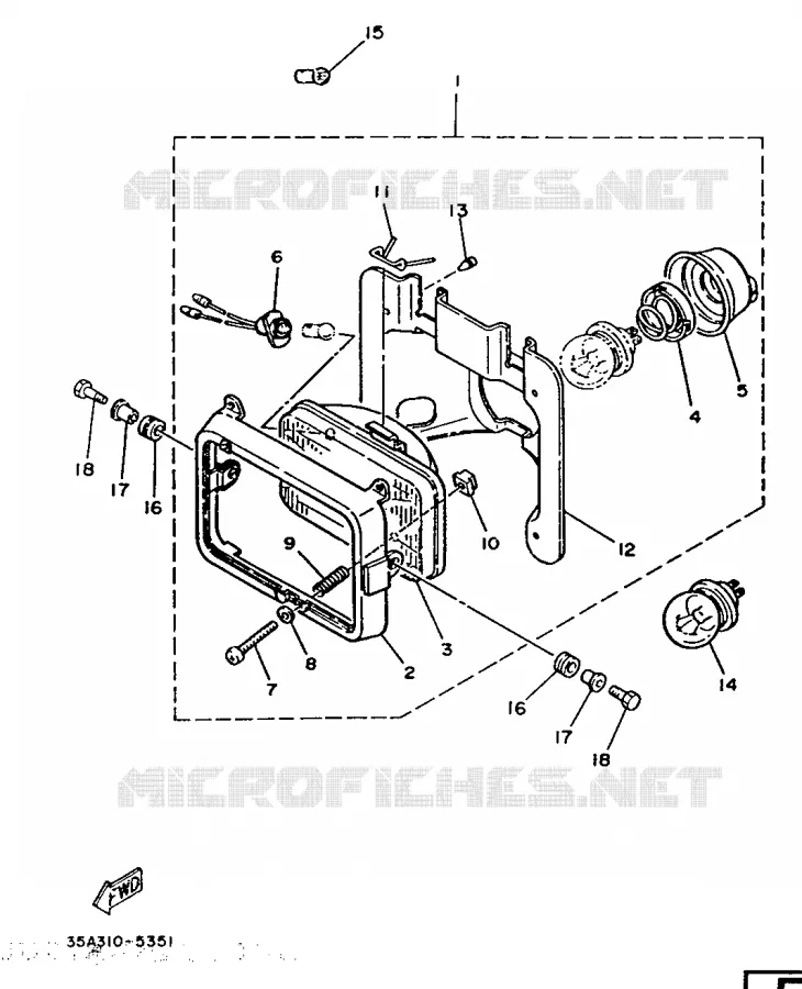 PHARE  Yamaha MOTO 125 1986 DTLC  DT125LC