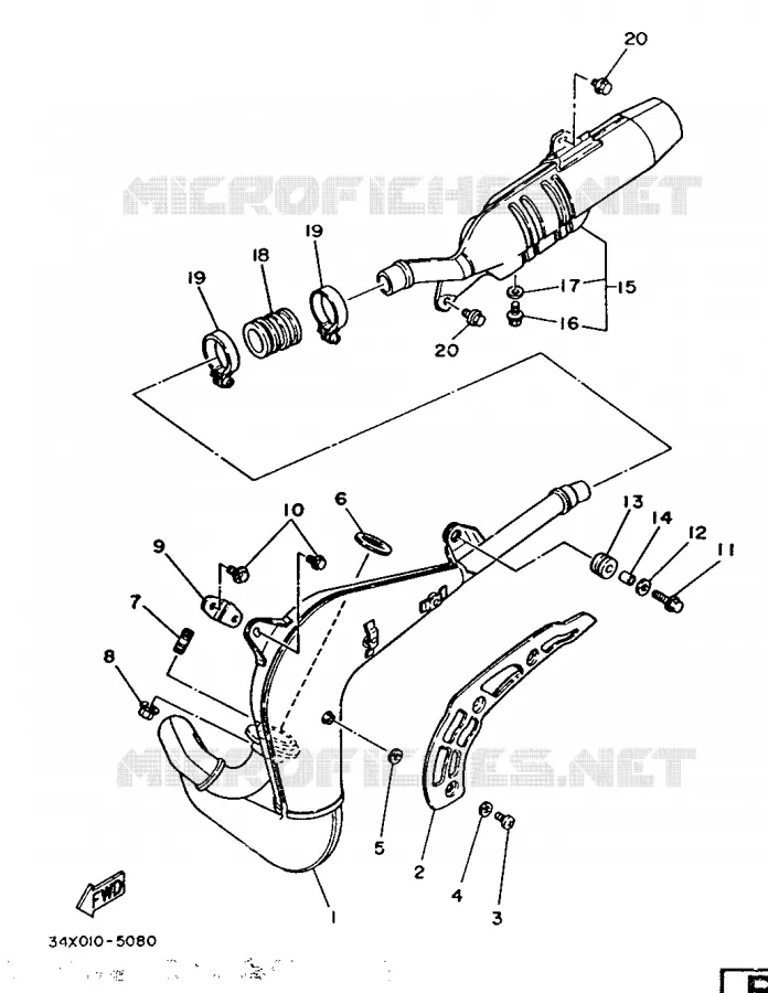 ECHAPPEMENT Yamaha MOTO 125 1986 DTLC  DT125LC