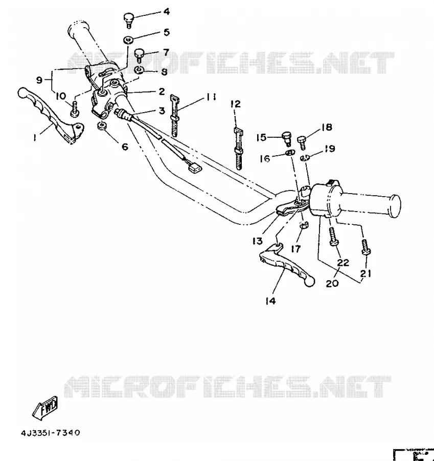 COMMODO / LEVIER Yamaha MOTO 125 1987 DTMX  DT125MX