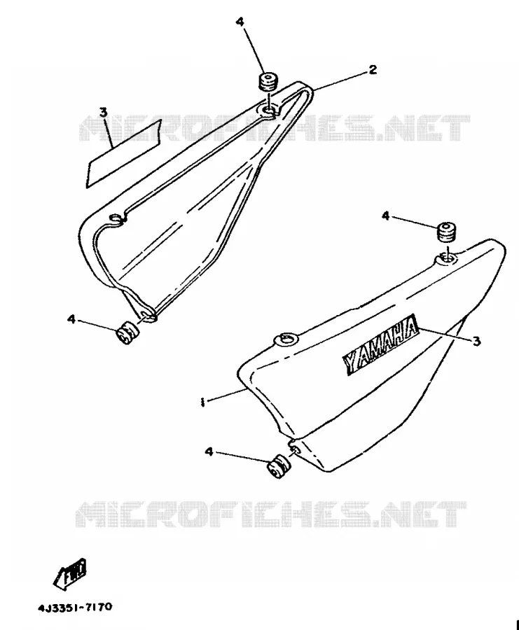 COUVERCLE LATERAL Yamaha MOTO 125 1989 DTMX  DT125MX