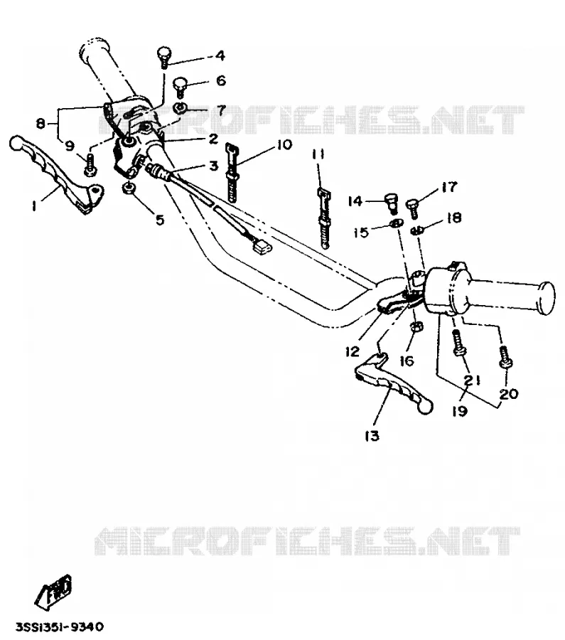COMMODO / LEVIER Yamaha MOTO 125 1989 DTMX  DT125MX