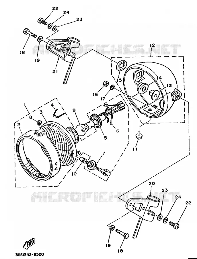 PHARE  Yamaha MOTO 125 1991 DTMX  DT125MX