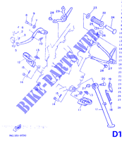 SUPPORT / REPOSE PIEDS pour Yamaha DT125R de 1989