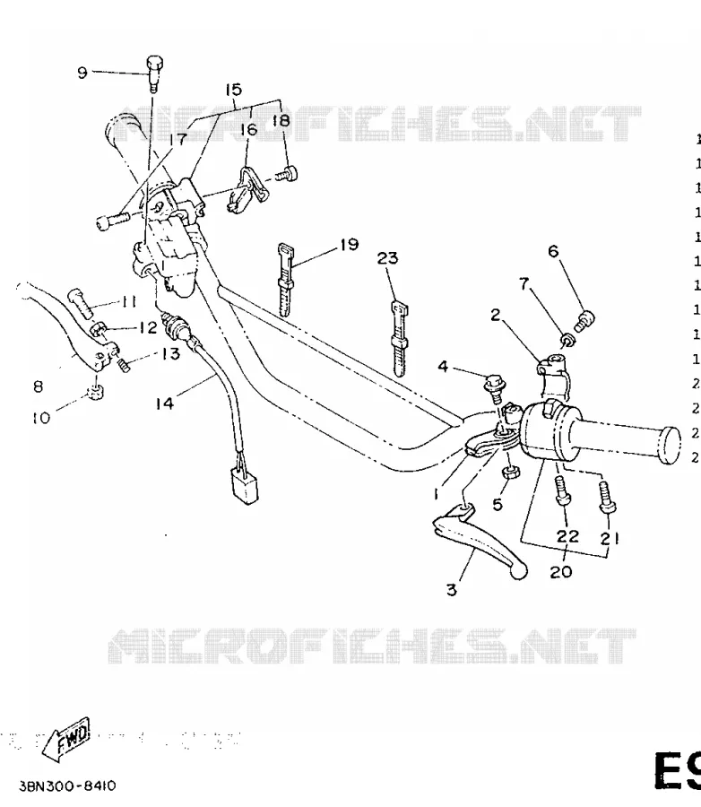 COMMODO / LEVIER Yamaha MOTO 125 1989 DTR  DT125R