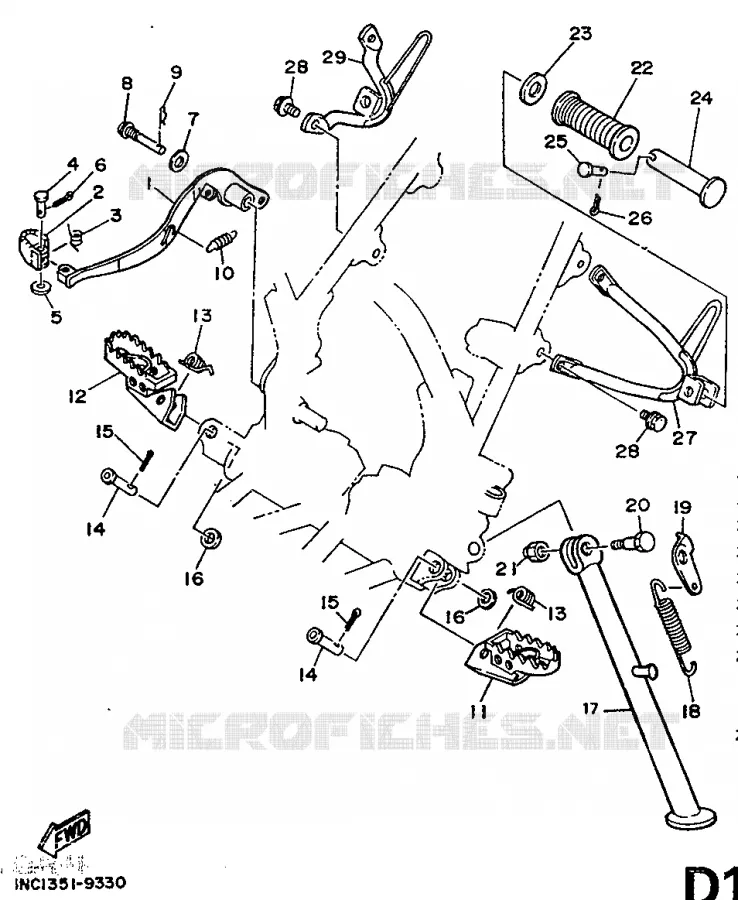 SUPPORT / REPOSE PIEDS Yamaha MOTO 125 1989 DTR  DT125R