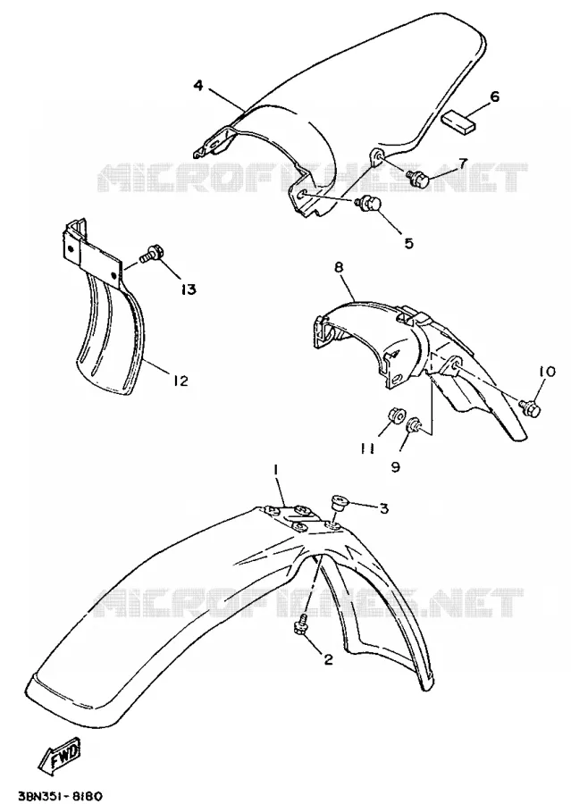GARDE BOUE Yamaha MOTO 125 1990 DTR  DT125R