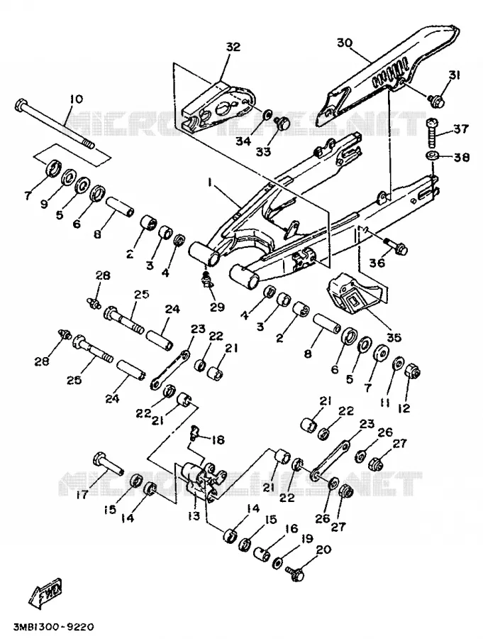 BRAS ARRIERE Yamaha MOTO 125 1990 DTR  DT125R