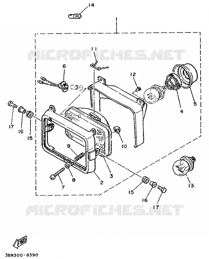 PHARE  Yamaha MOTO 125 1990 DTR  DT125R