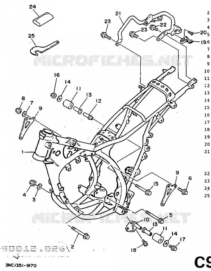 CADRE Yamaha MOTO 125 1991 DTR  DT125R