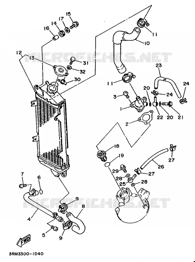 RADIATEUR / DURITES Yamaha MOTO 125 1992 DTR  DT125R