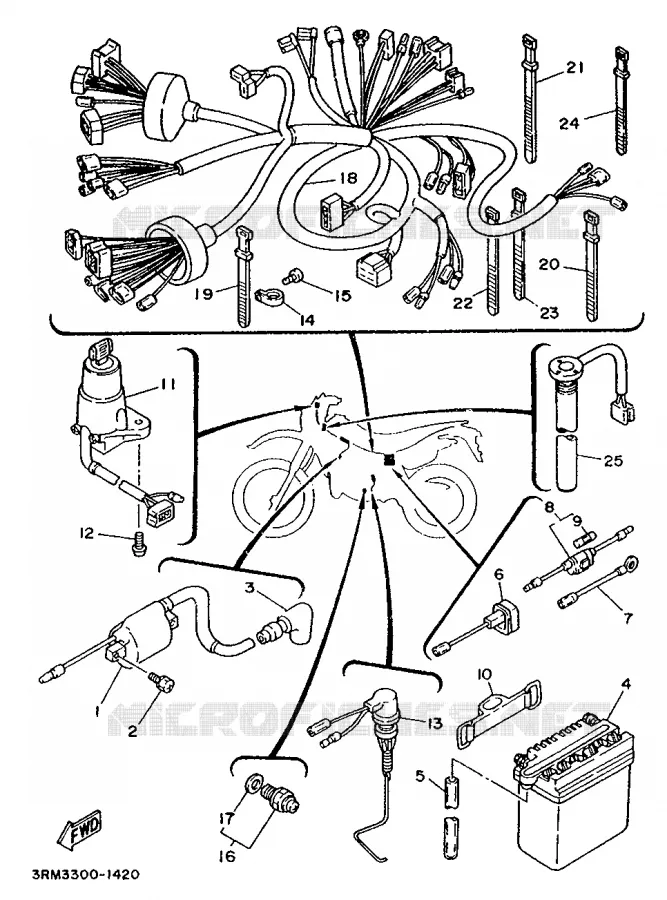 PARTIE ELECTRIQUE 1 Yamaha MOTO 125 1993 DTR  DT125R