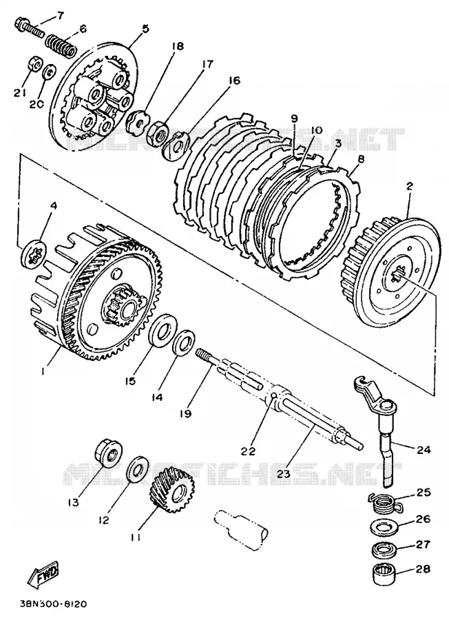 EMBRAYAGE DE DEMARREUR Yamaha MOTO 125 1993 DTR  DT125R