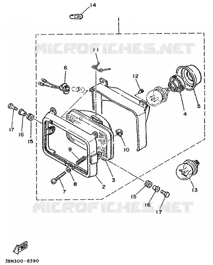 PHARE  Yamaha MOTO 125 1993 DTR  DT125R