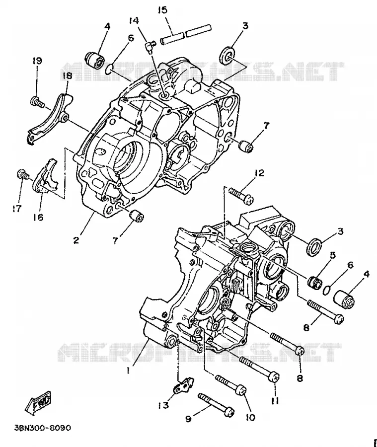 CARTER MOTEUR Yamaha MOTO 125 1994 DTR  DT125R