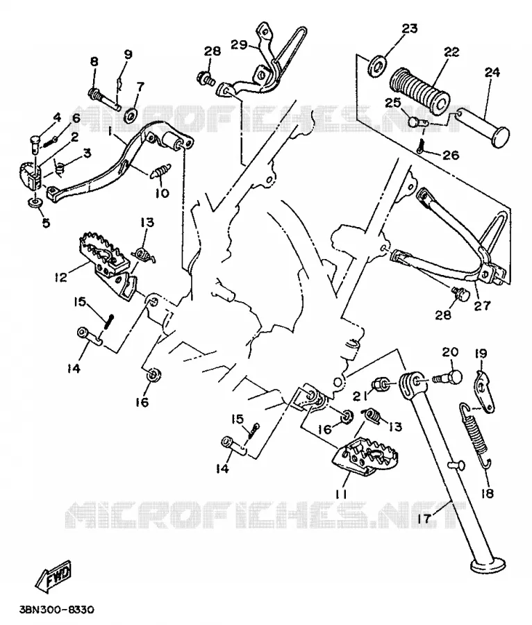 SUPPORT / REPOSE PIEDS Yamaha MOTO 125 1994 DTR  DT125R