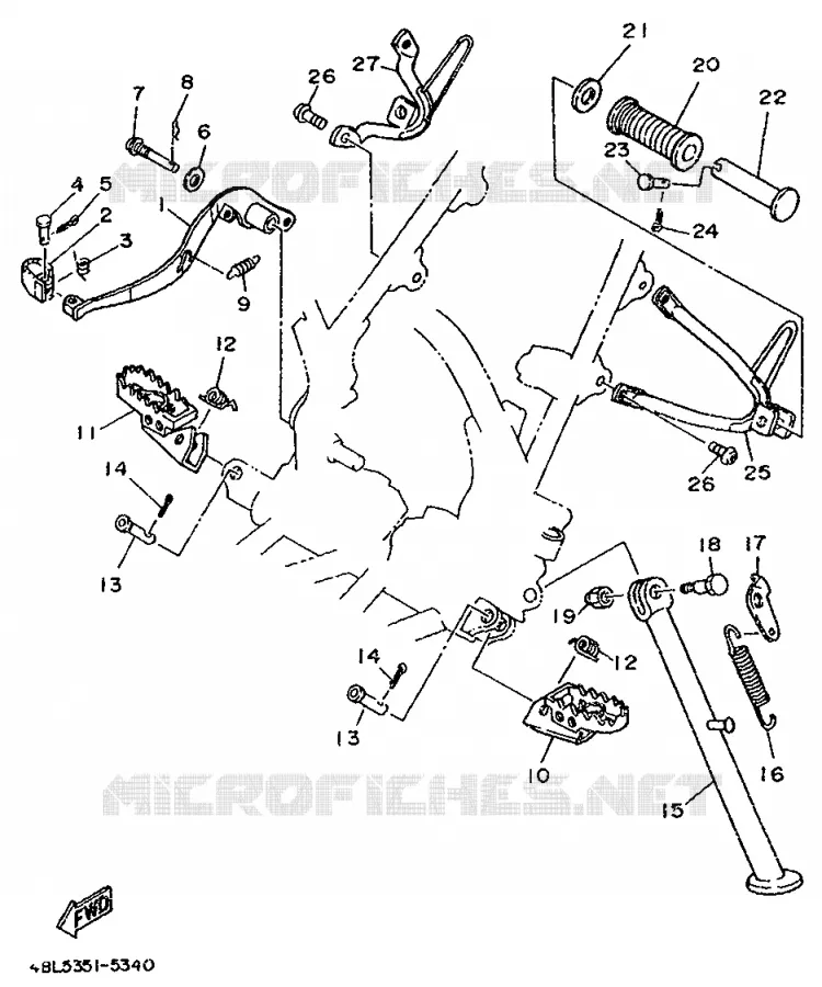SUPPORT / REPOSE PIEDS Yamaha MOTO 125 1996 DTR  DT125R
