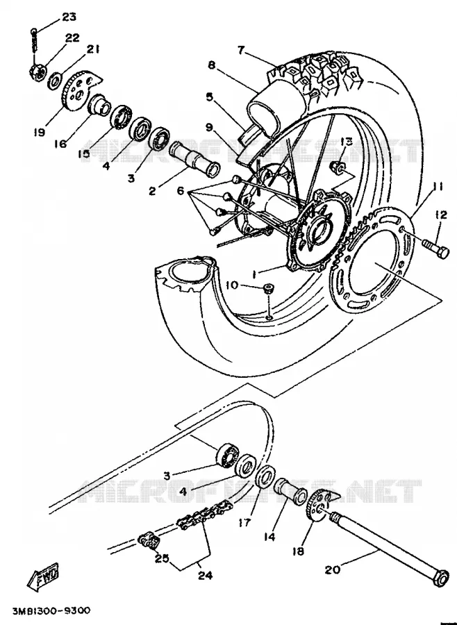 ROUE ARRIERE Yamaha MOTO 125 1996 DTR  DT125R